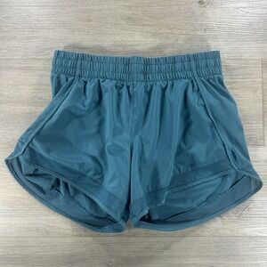 Athleta Mesh Racer‎ Run XS 4" Shorts Teal Blue Gym Casual Running Lined